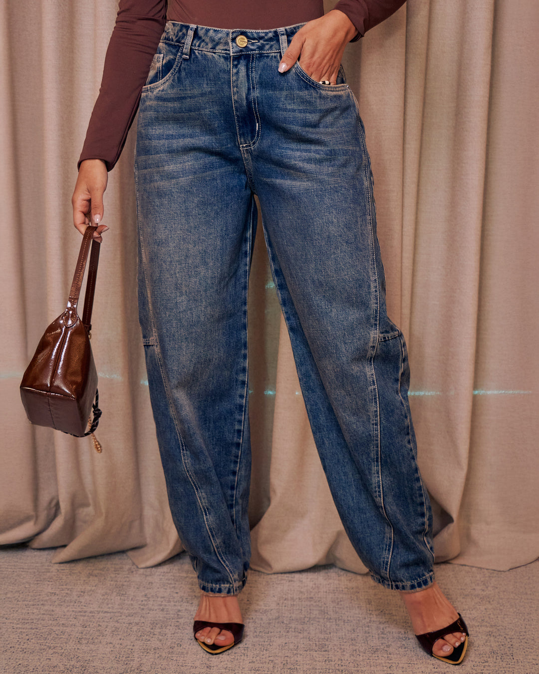 PANTALON DAMA BALLON TIRO ALTO REF. 18092