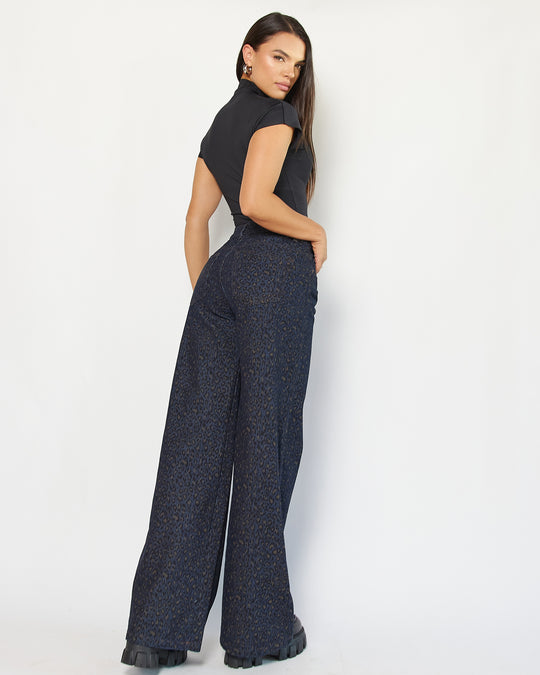 PANTALON DAMA WIDE LEG TIRO ALTO REF. 18324