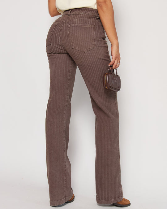 PANTALON DAMA BOTA RECTA TIRO ALTO REF. 18343