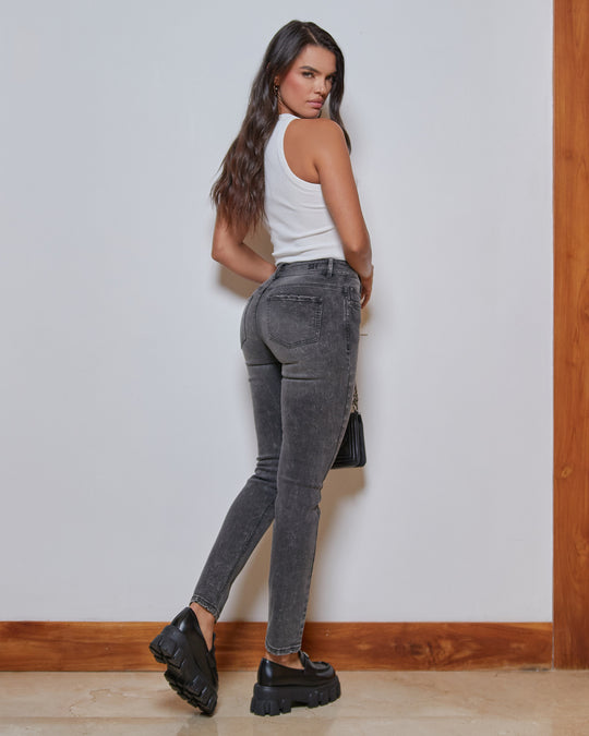 PANTALON DAMA SKINNY TIRO ALTO REF. 18176