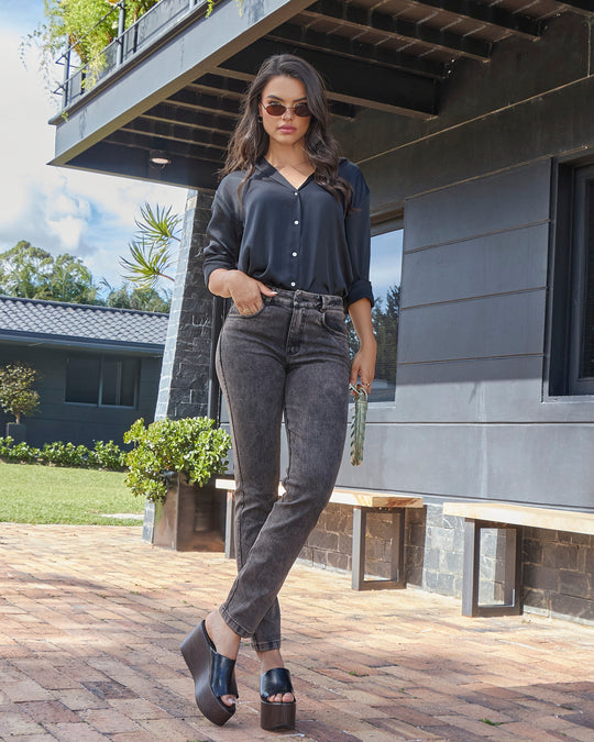 PANTALON DAMA MOMFIT TIRO ALTO REF. 18272