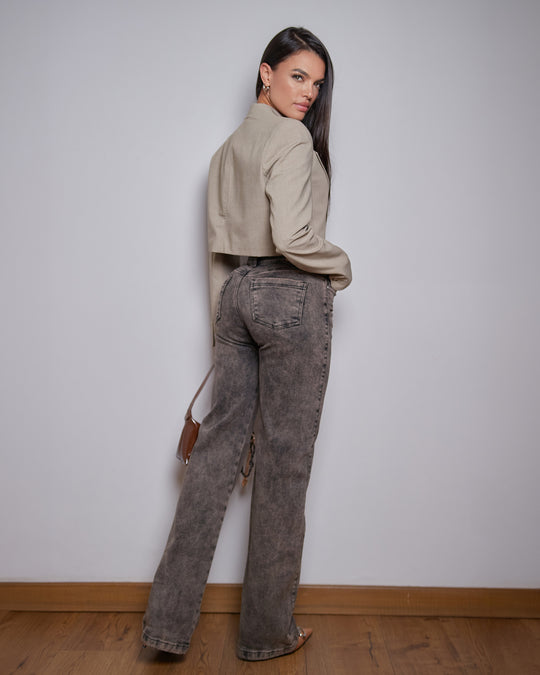 PANTALON DAMA BOTA RECTA TIRO ALTO REF. 18275