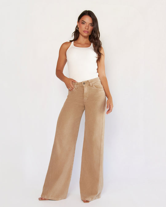 PANTALON DAMA WIDE LEG TIRO ALTO REF. 18306-1