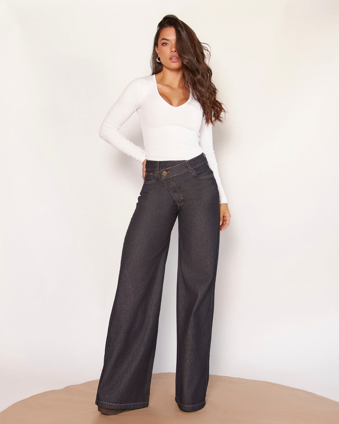 PANTALON DAMA WIDE LEG TIRO ALTO REF. 18383