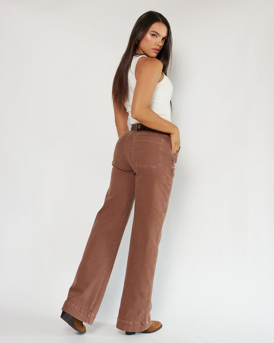 PANTALON DAMA BOTA RECTA TIRO ALTO REF. 18163