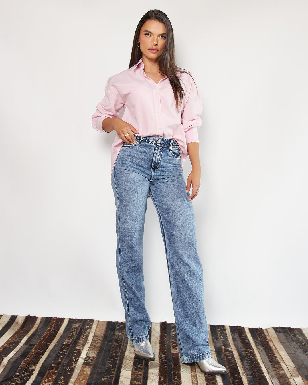 PANTALON DAMA BOTA RECTA TIRO ALTO REF. 18295