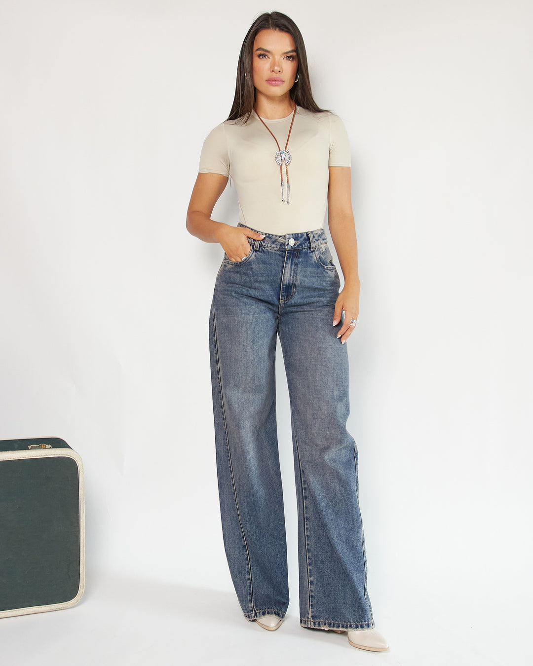 PANTALON DAMA WIDE LEG TIRO ALTO REF. 18203