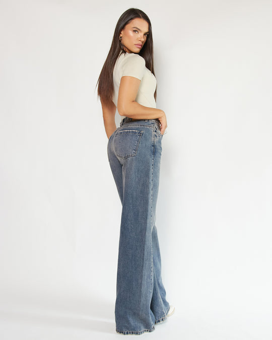 PANTALON DAMA WIDE LEG TIRO ALTO REF. 18203