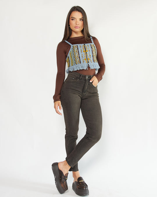 PANTALON DAMA MOMFIT TIRO ALTO REF. 18148