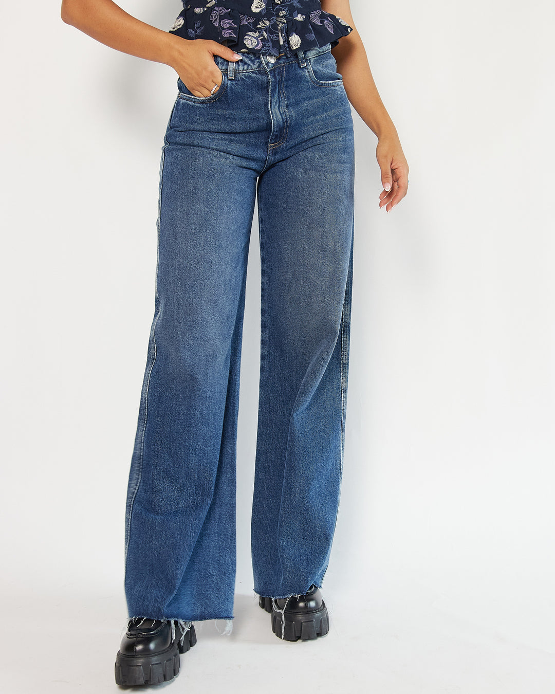 PANTALON DAMA WIDE LEG TIRO ALTO REF. 18173
