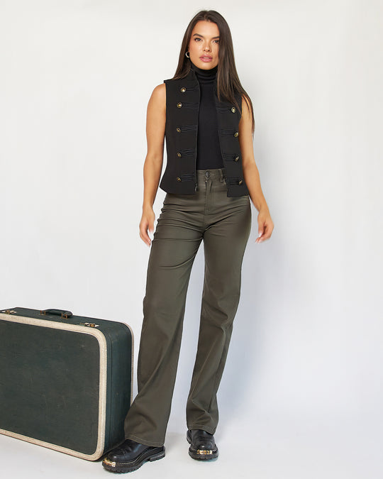PANTALON DAMA BOTA RECTA TIRO ALTO REF. 18309