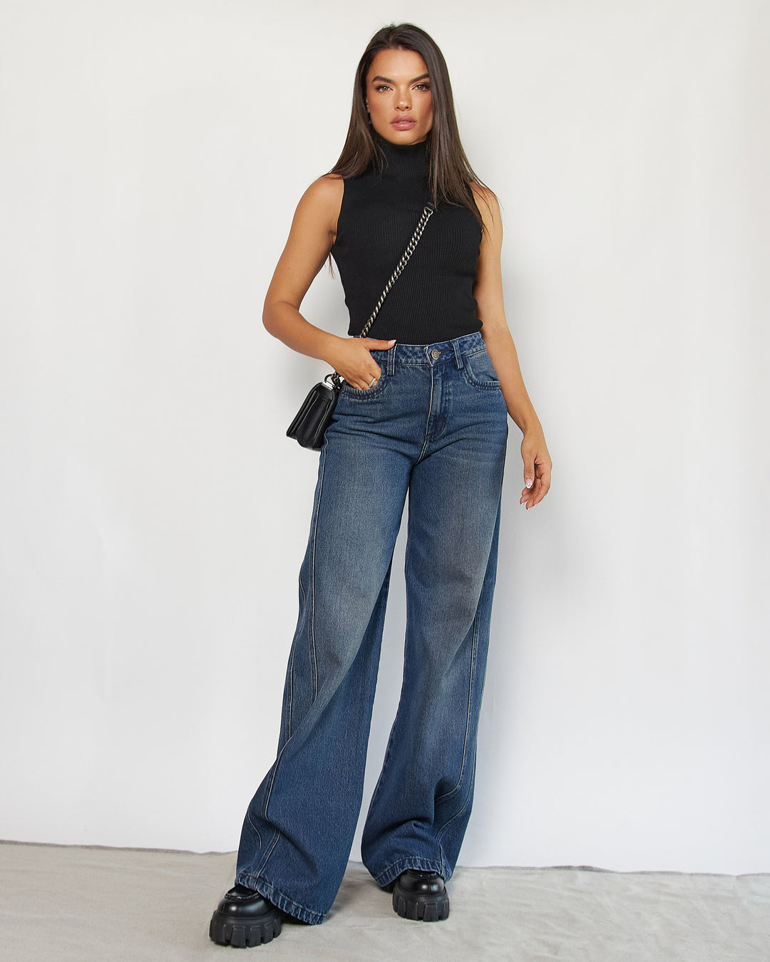 PANTALON DAMA WIDE LEG TIRO ALTO REF. 18265