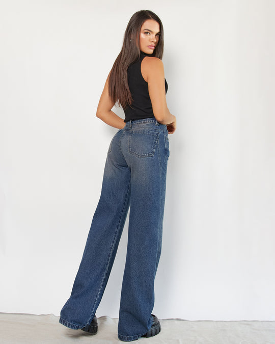 PANTALON DAMA WIDE LEG TIRO ALTO REF. 18265